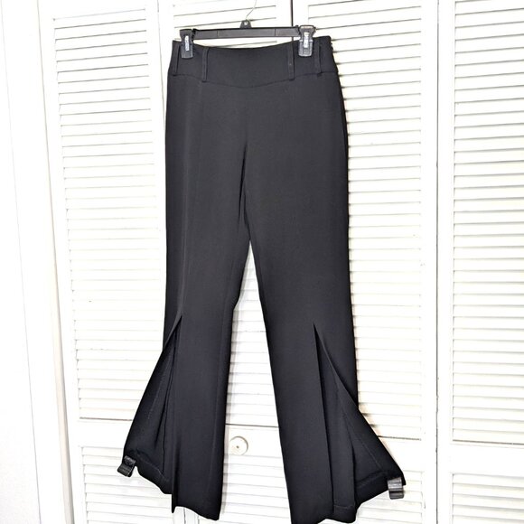Cache Vintage Split Leg Pants Black Sz 2 Flare Leg 90s Y2K - Picture 2 of 16